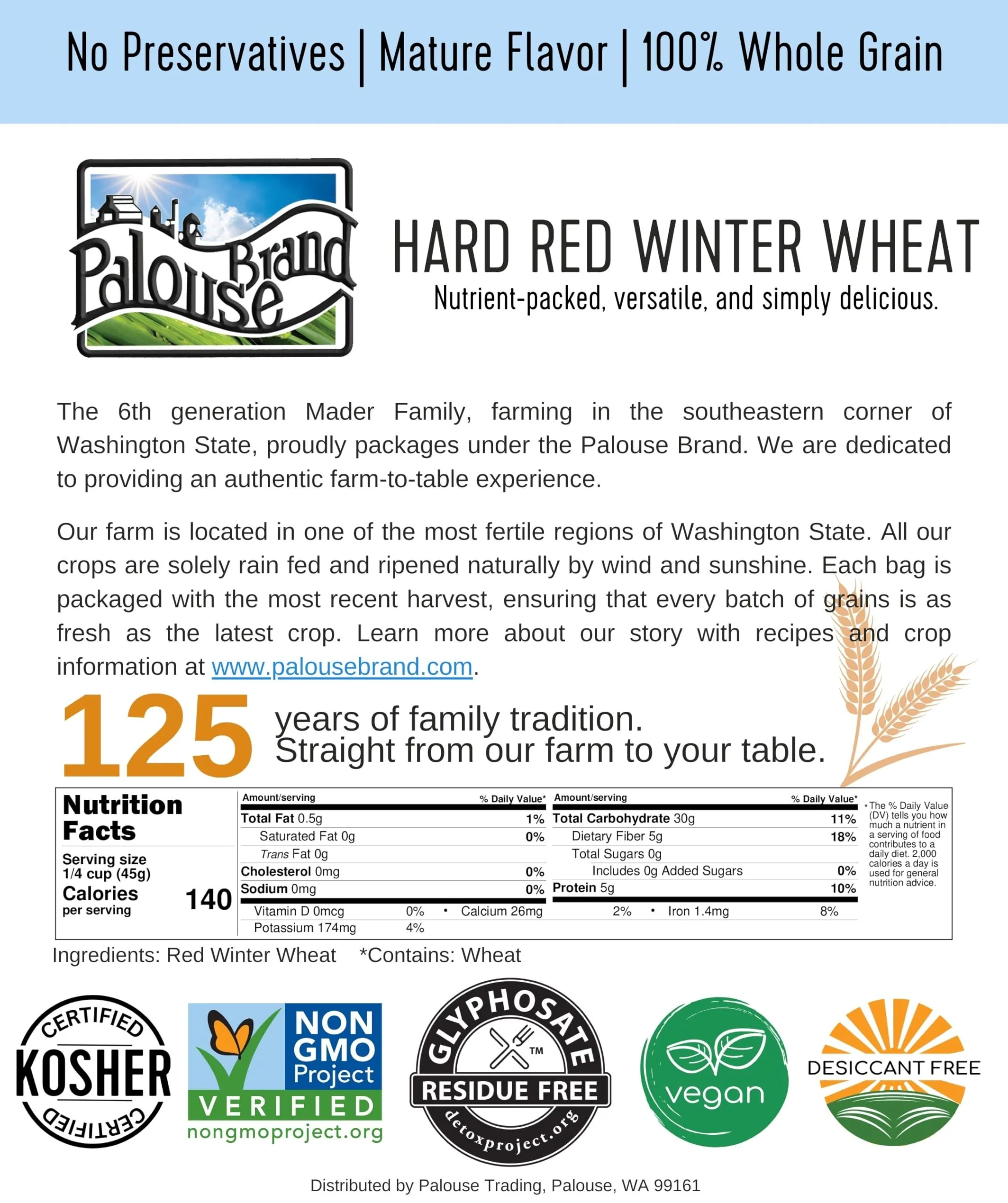 Hard Red Winter Wheat Berries | 36 LBS ( 18 LB x 2) | Certified Glyphosate Residue Free - Value Pack - Image 5