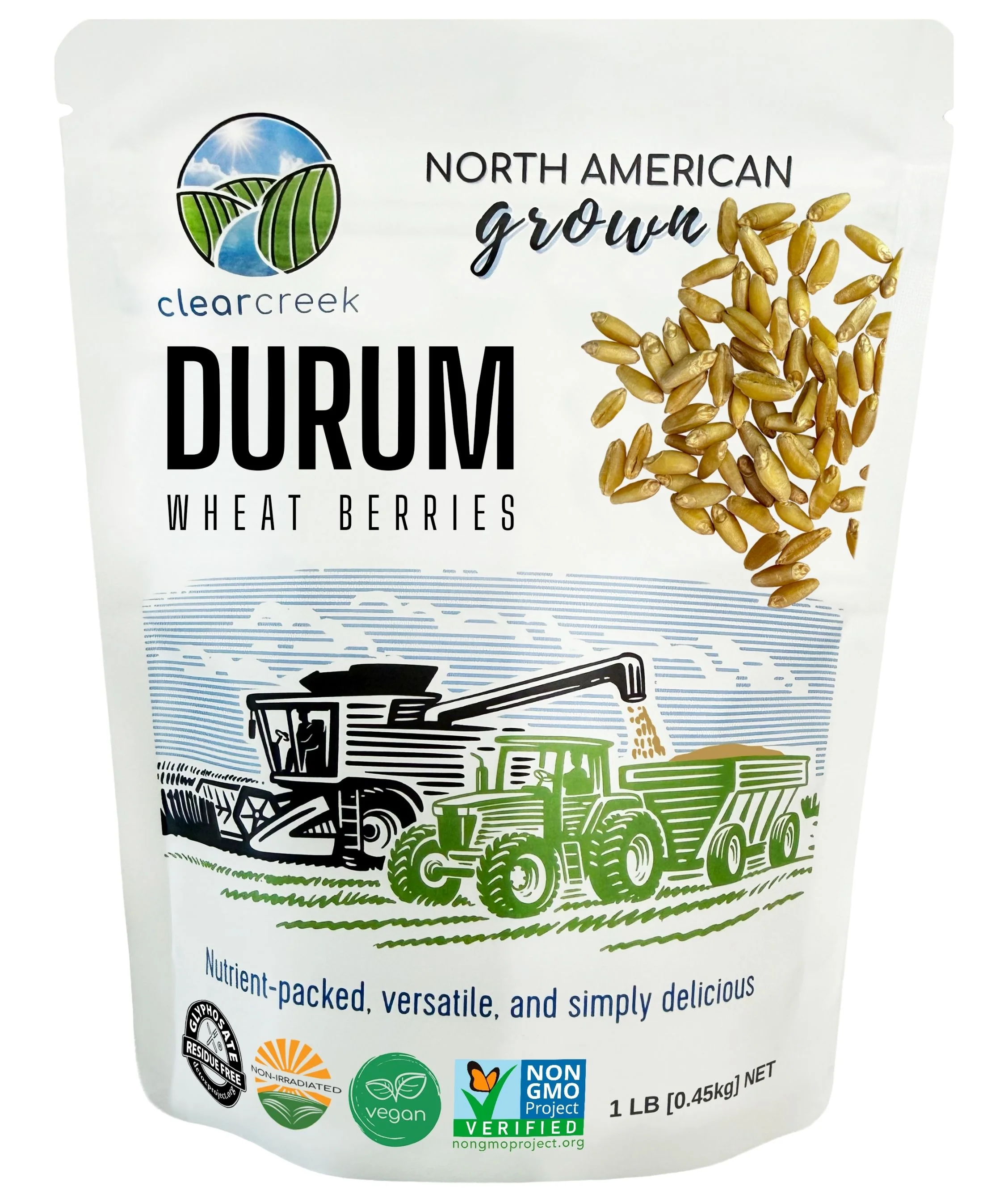 Durum Wheat Berries | 1 LBS | Clear Creek Certified Glyphosate Residue Free