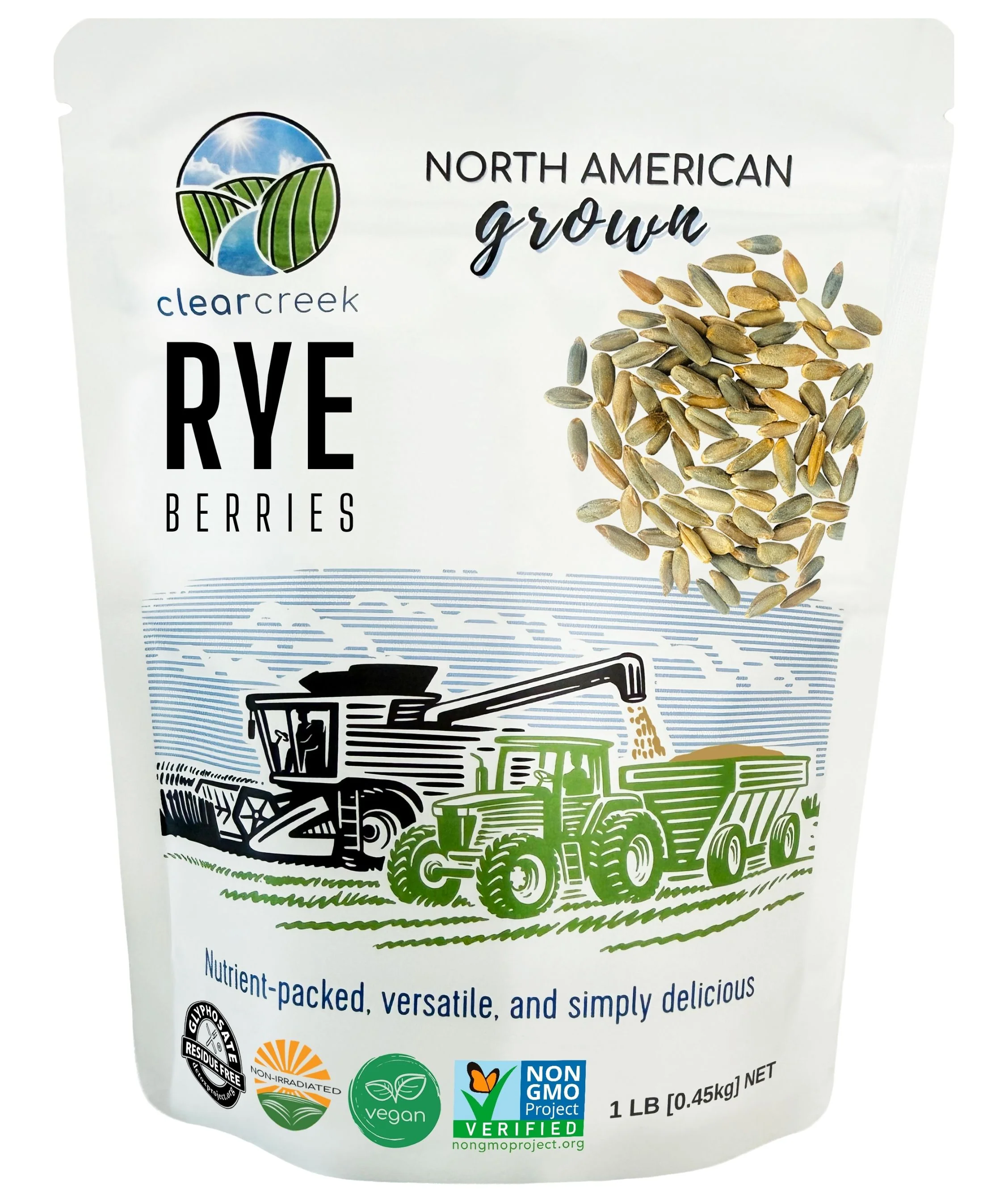 Rye Berries | 1 lb | Certified Glyphosate Residue Free