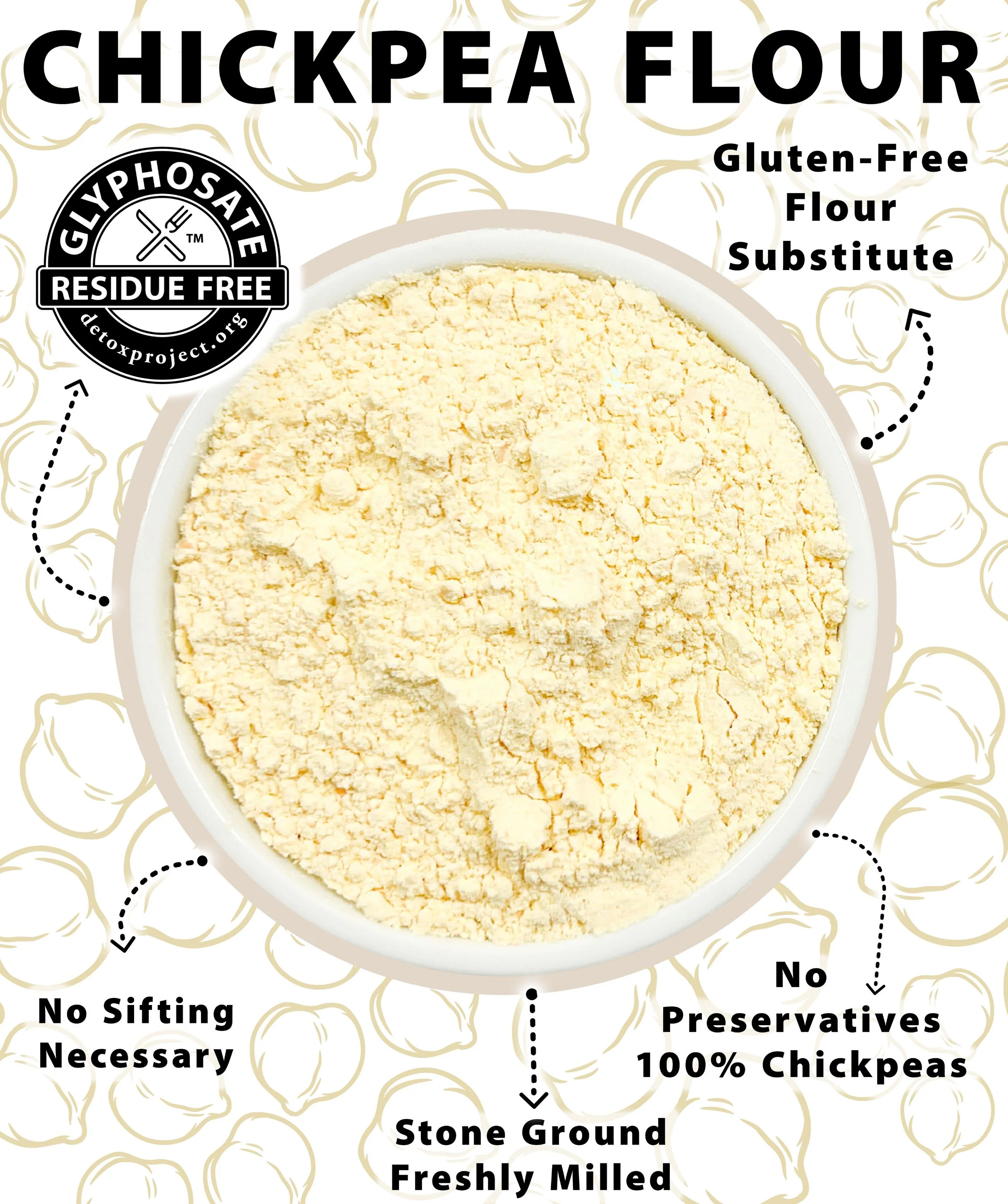 Chickpea Flour | 3 LB | Certified Glyphosate Residue Free - Image 6