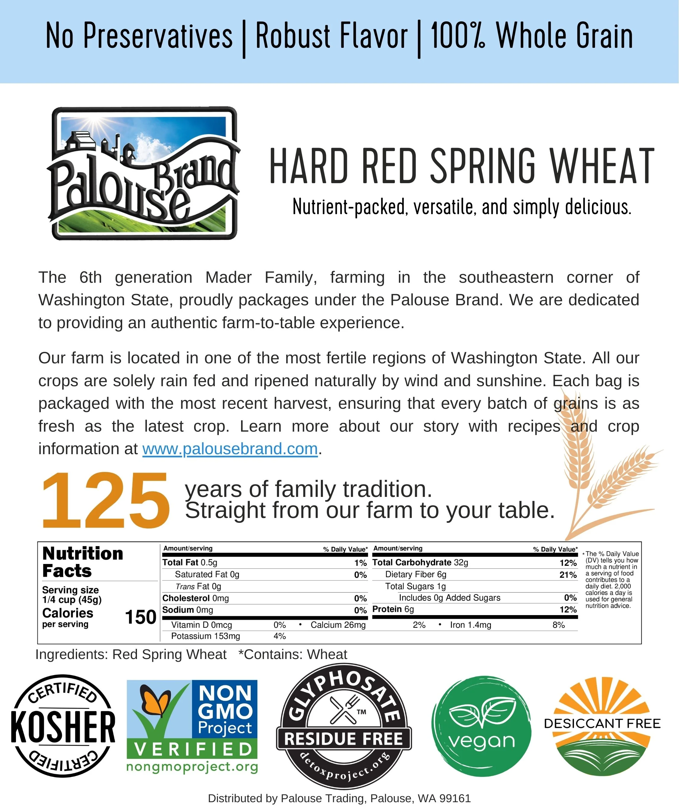 Red Spring Wheat | 25 LB | Certified Glyphosate Residue Free - Image 5
