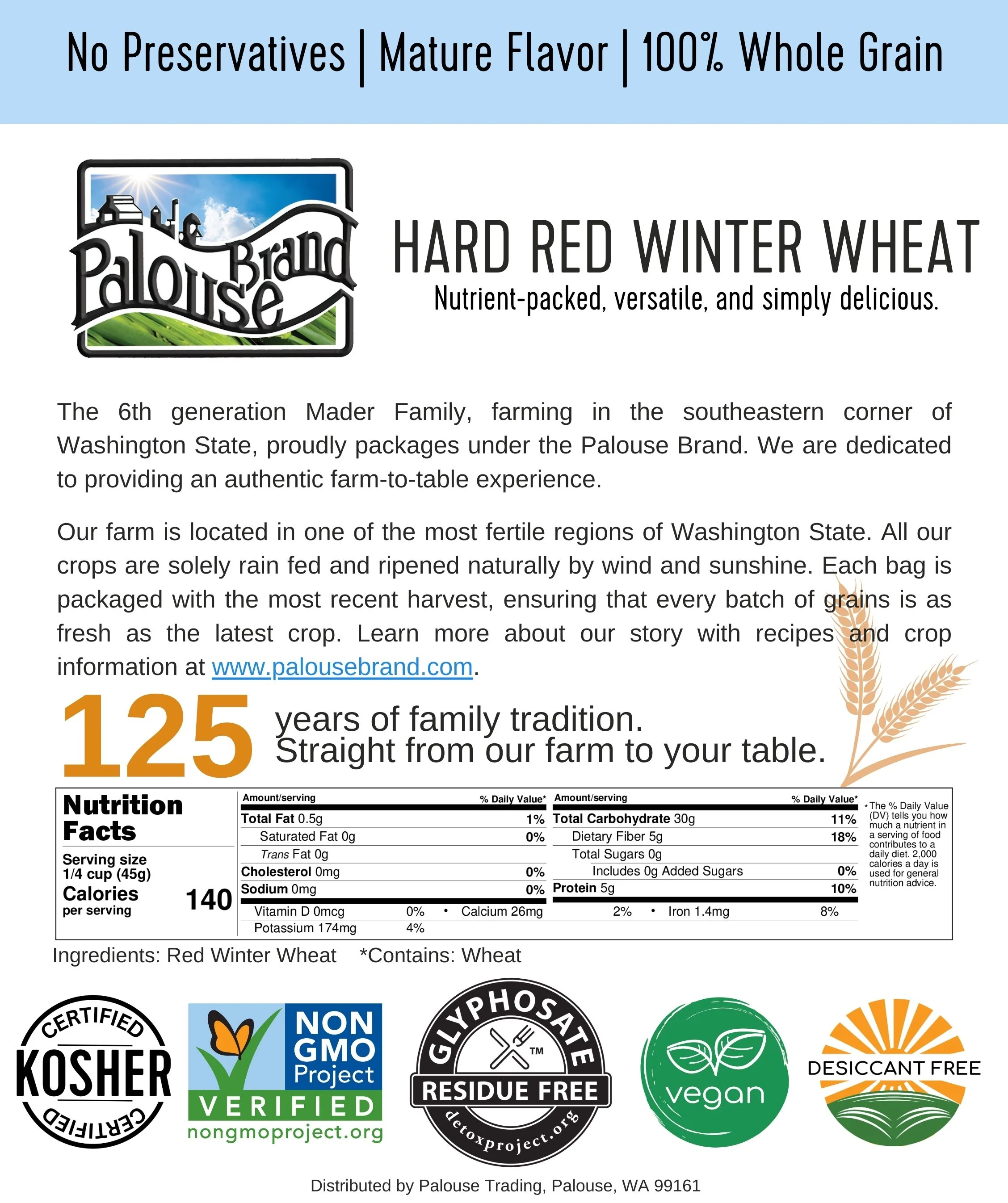 Hard Red Winter Wheat Bundle | 100 LB | Certified Glyphosate Residue Free - Image 5