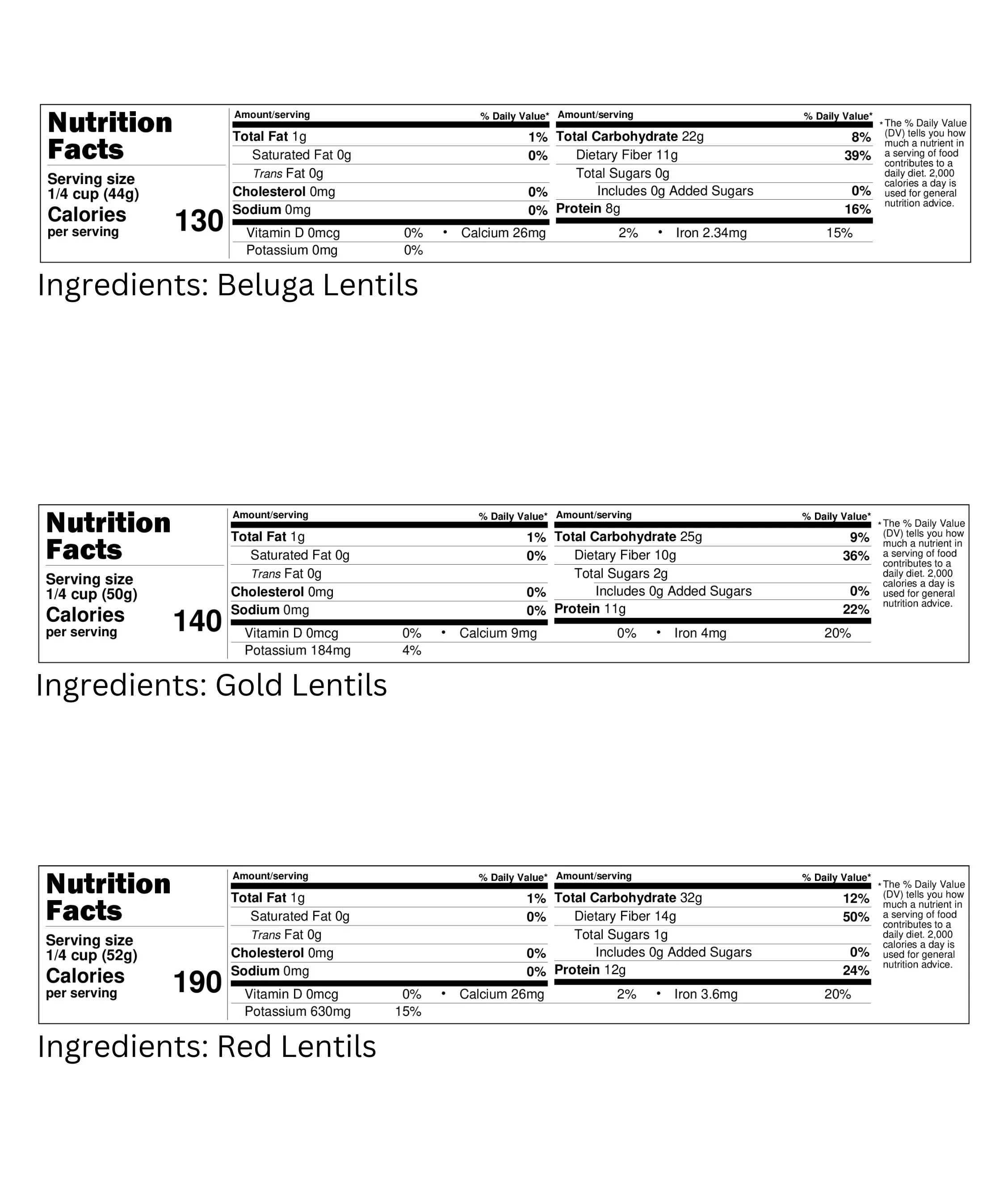 Lentil Pack: Red, Black, Gold 4 LBS each - Image 7