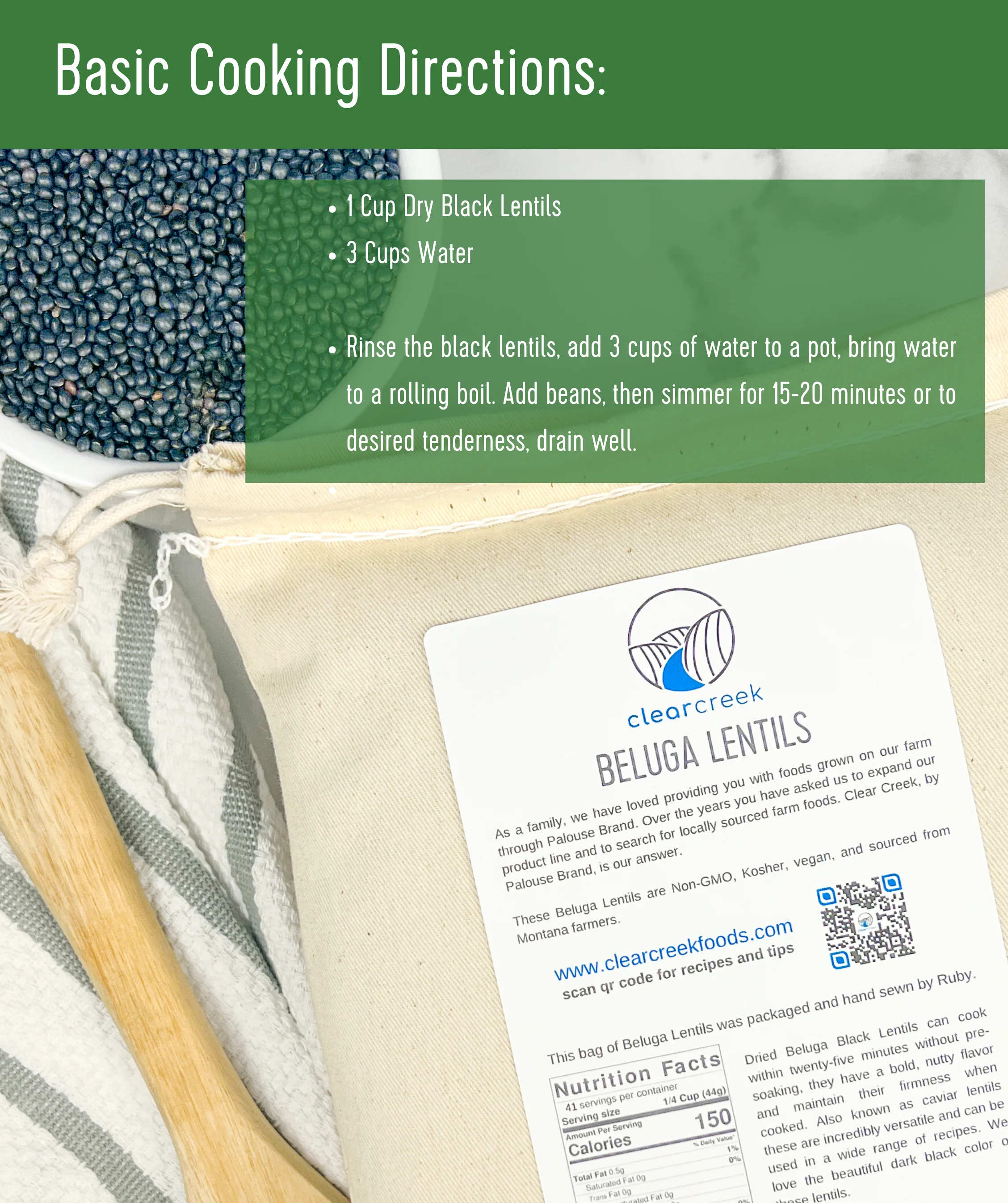 Beluga Lentils  | 1 LB - Image 3