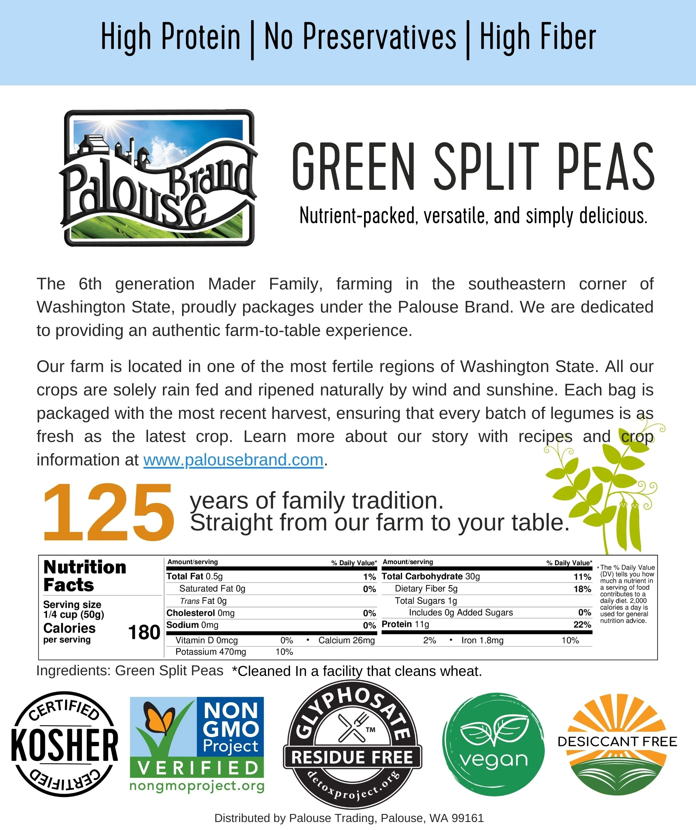 Green Split Peas | 1 LB | Certified Glyphosate Residue Free - Image 5