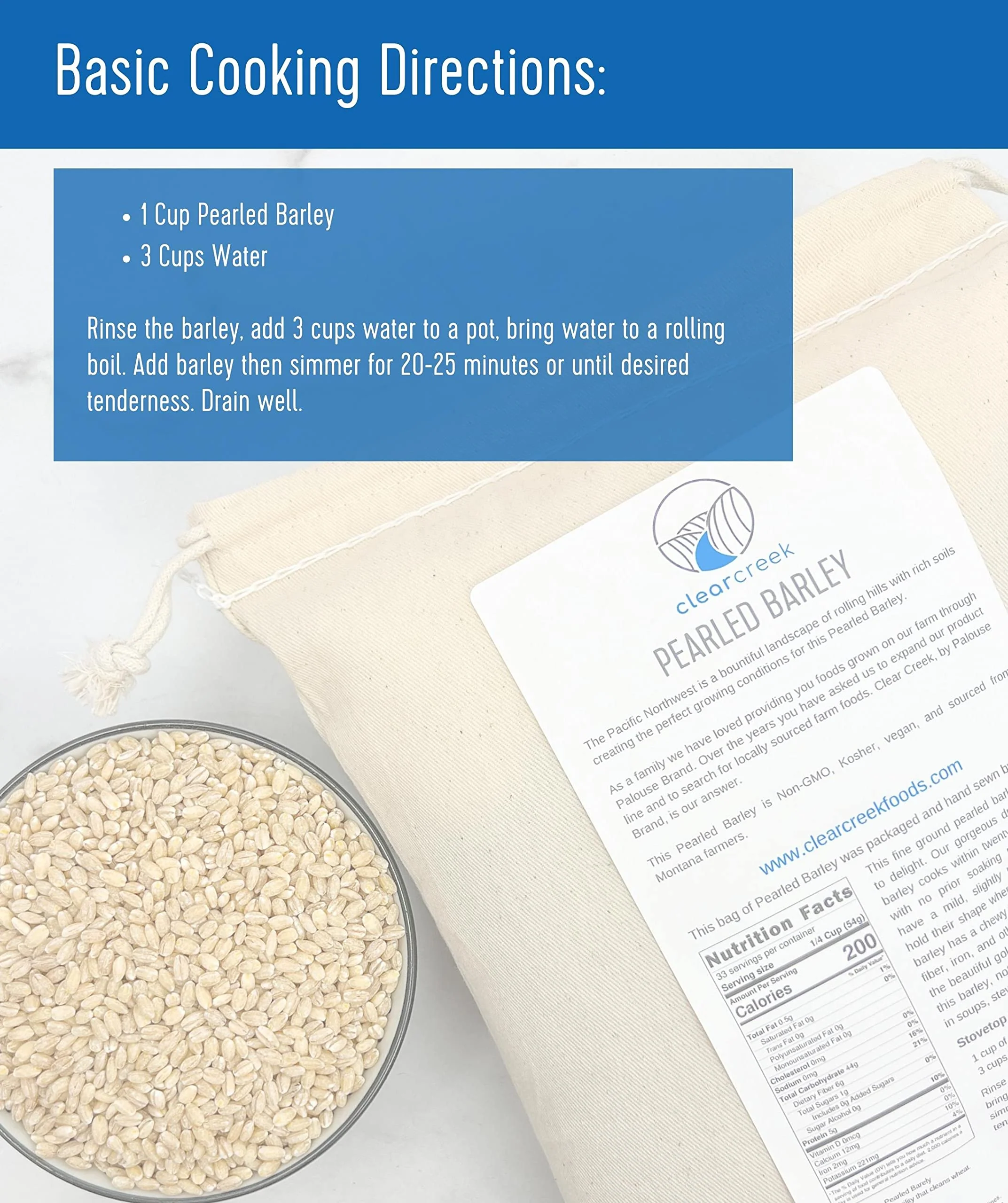 Pearled Barley | 18 LB | Certified Glyphosate Residue Free - Image 3